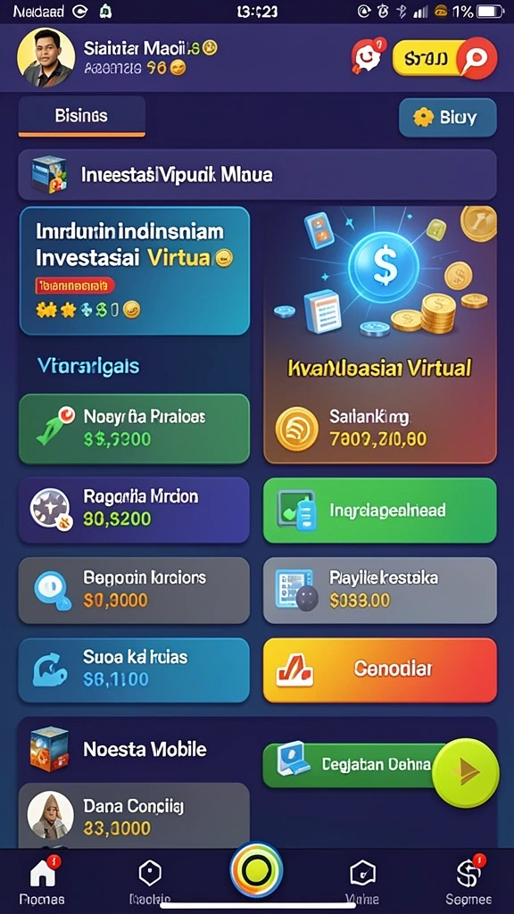Tampilan awal aplikasi dengan grafis yang menarik.