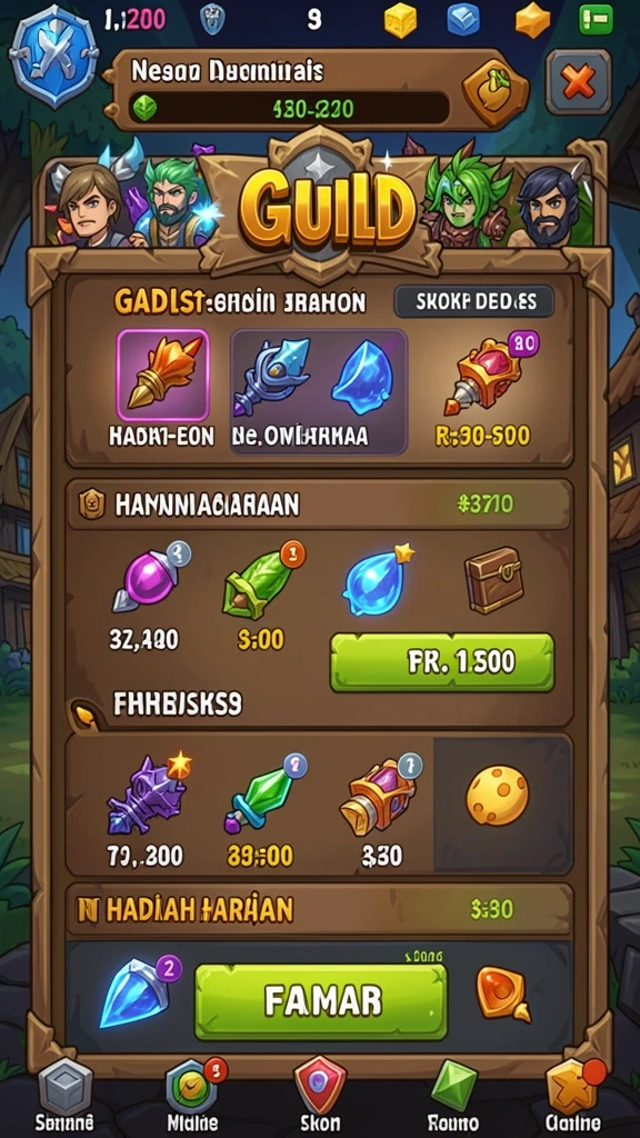 Beragam pilihan karakter dan item menarik.