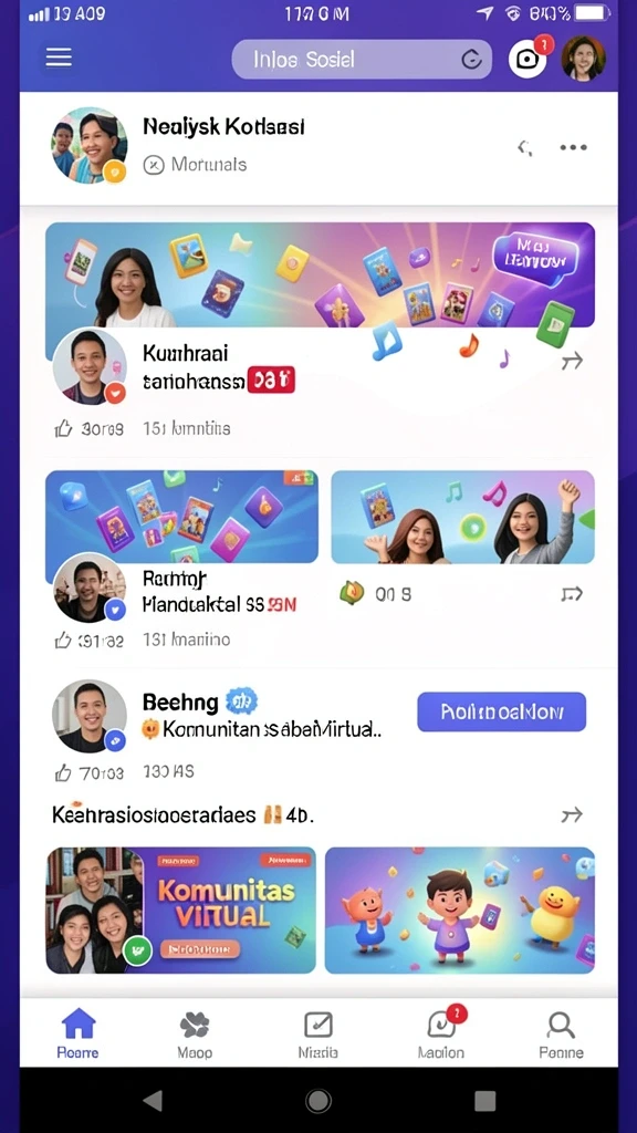 Fitur interaksi sosial antar pemain.