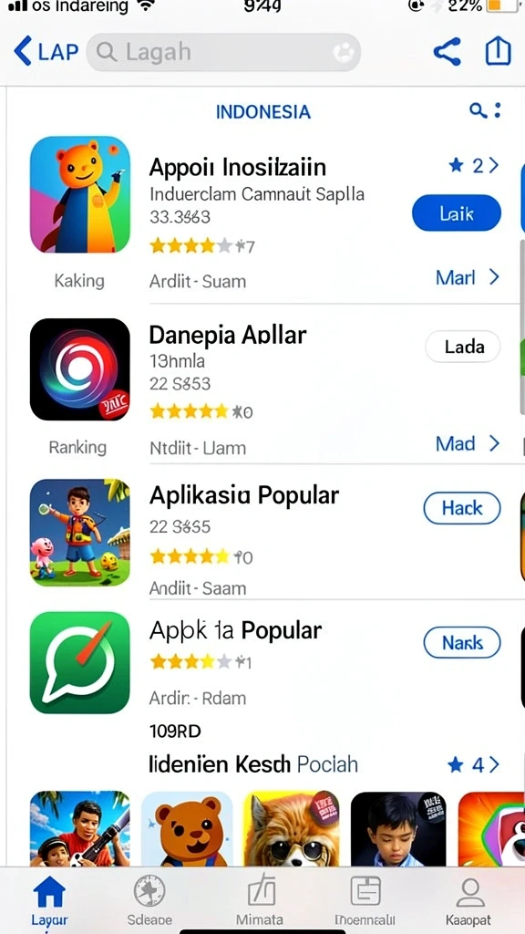 Berbagai pilihan permainan yang menggugah selera.