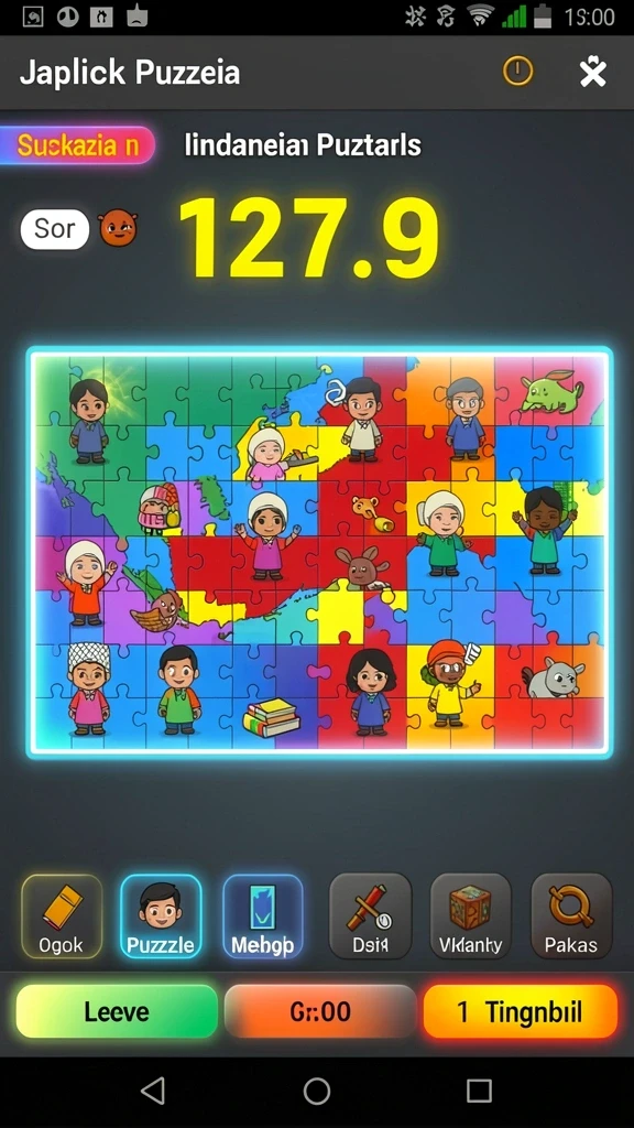 Screenshot menunjukkan tampilan level awal yang menarik.